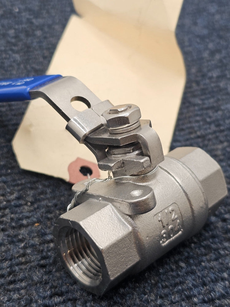 (QTY 2)  1/2" Female NPT Stainless Steel Ball Valve 304 Full Port