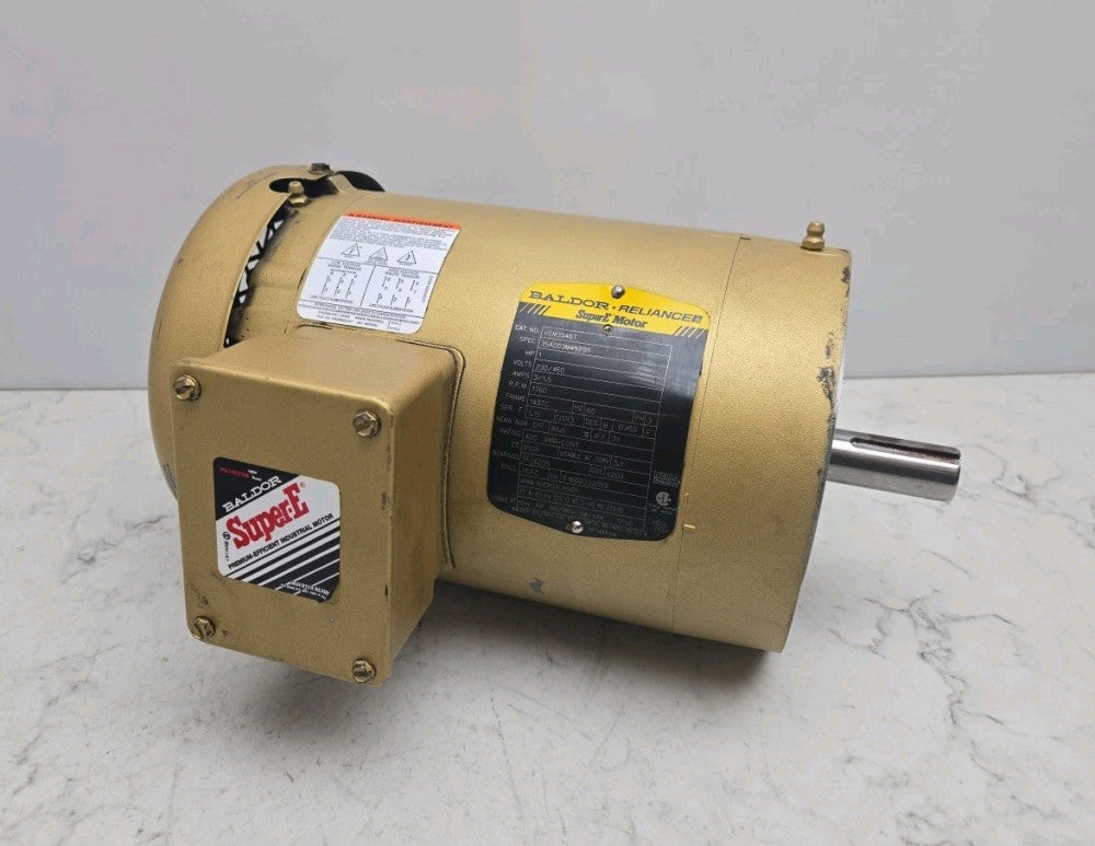 Baldor VEM3546T SuperE Ac Motor 230/460 Vac 3Ph  1760Rpm 1 Hp 143TC 1.15 Sf Used