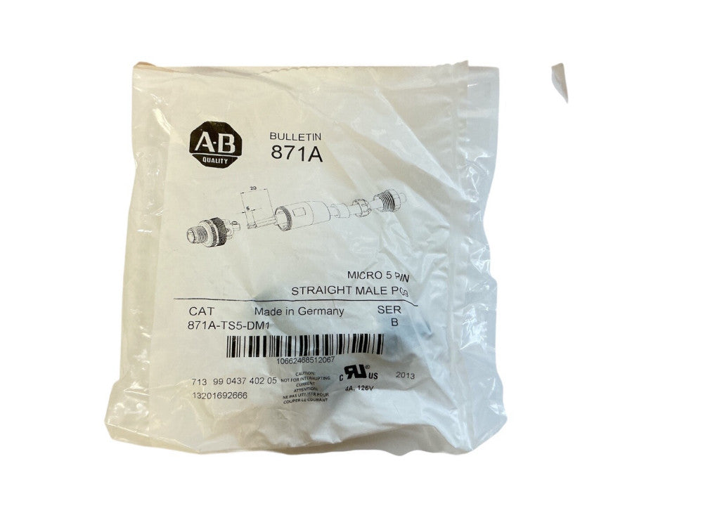 ALLEN BRADLEY 871A-TS5-DM1 MICRO 4PIN STRAIGHT MALE PG9 BULLETIN 871A