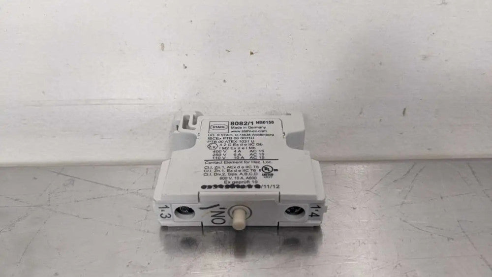 Stahl 8082/1 Contact Element 110/250/400VAC 10/6/4A NB0158 Hazardous Locations