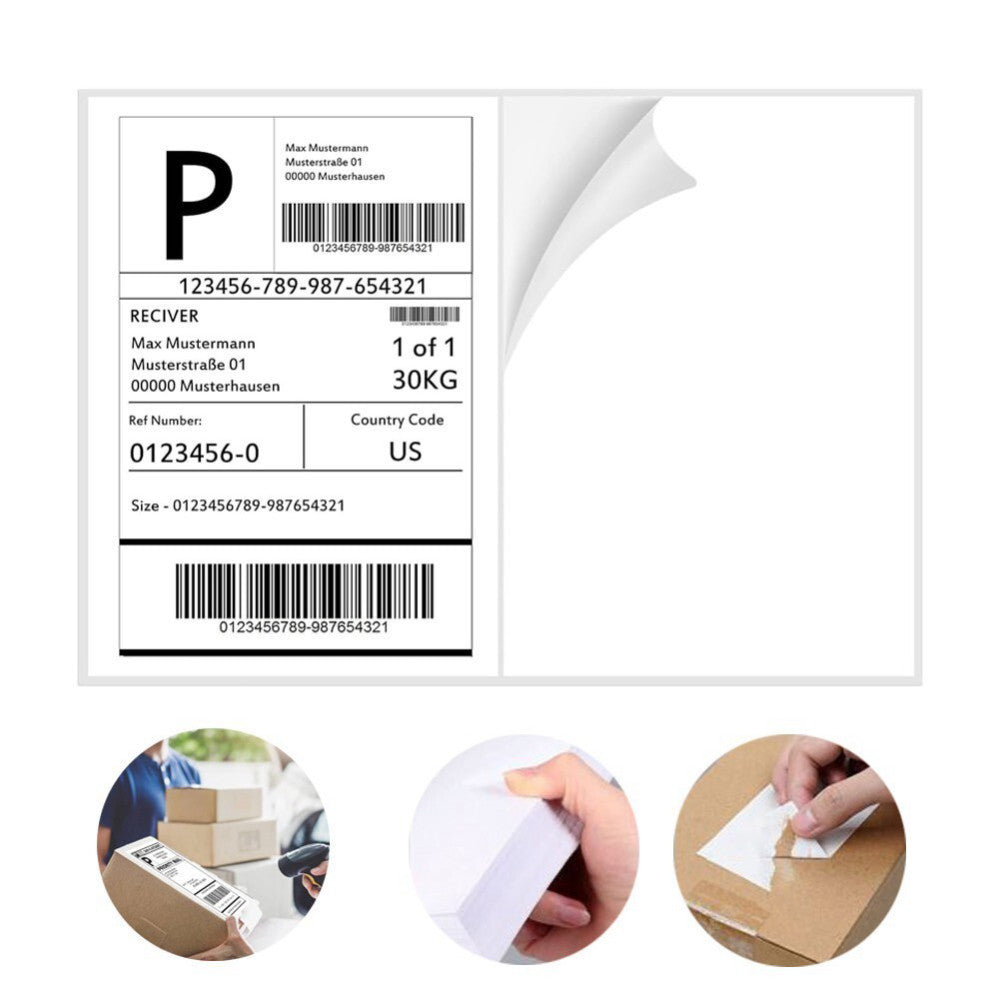 1000 Half Sheet Shipping Labels 8.5"x5.5" - 500 Sheets for Laser/Inkjet for FBA