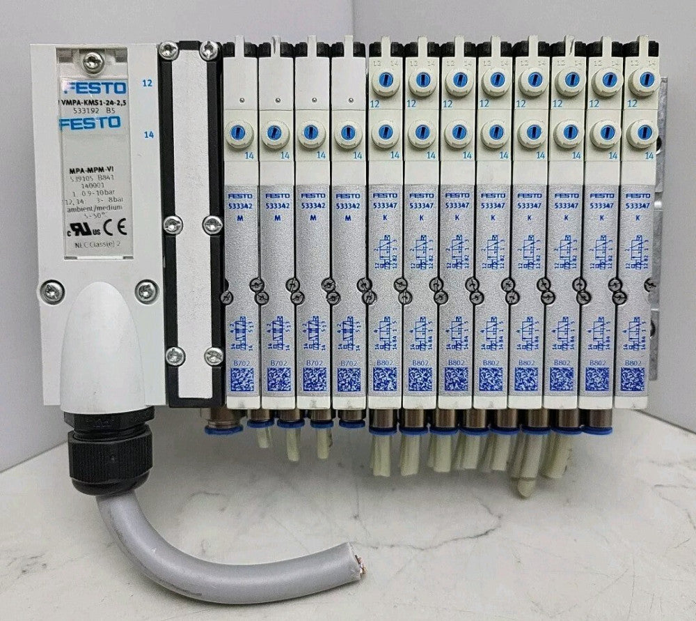 Festo VMPA-KMS1-24-2.5 Manifold Connecting Cable With 12 Valves On Block Used