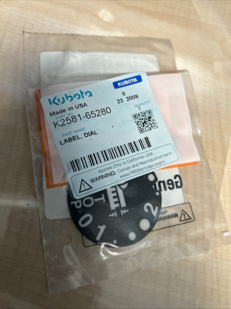 NEW OEM Kubota Deck Height Dial Label Dial Bar Sticker K5781-65280  SHIPS FREE!