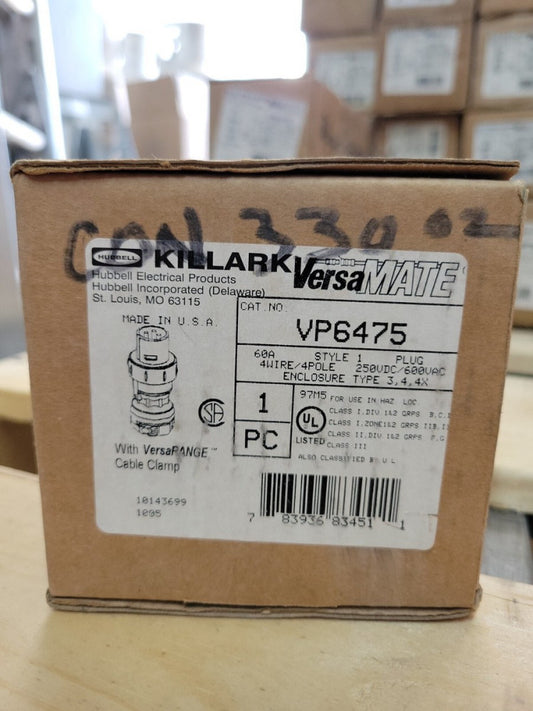 1- HUBBELL KILLAK VP6475 VP6475 NEW IN BOX VERSAMATE 600VAC 250DC 4WIRE 60 A