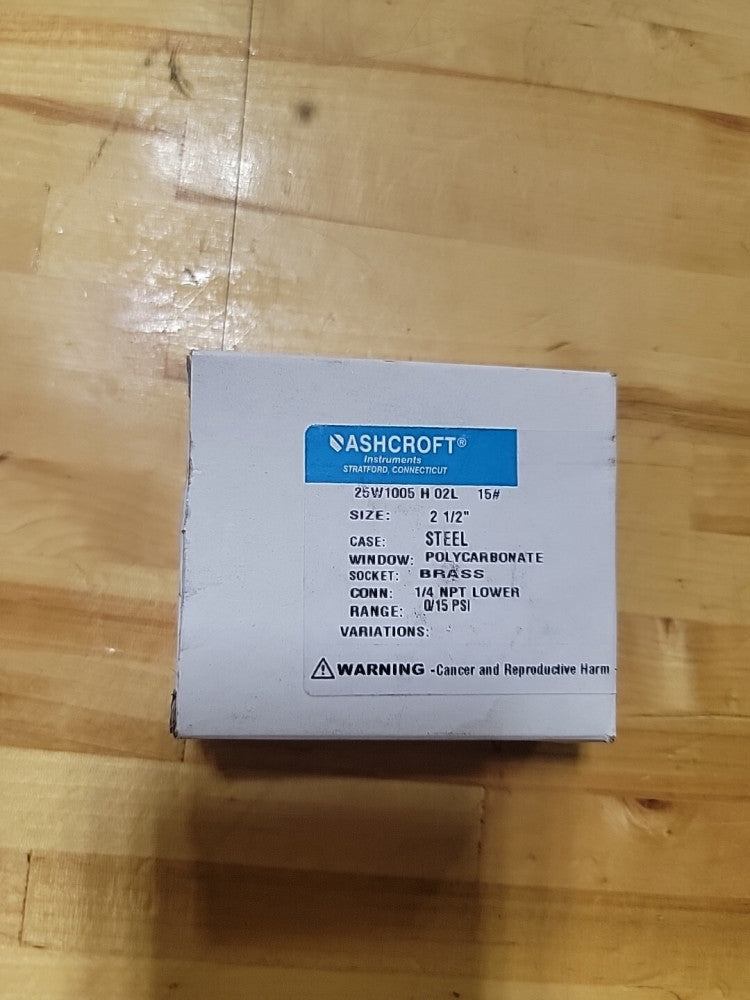 Ashcroft 25W1005H02L 60# Gauge 2-1/2" 0-60psi 1/4npt Lower Mount