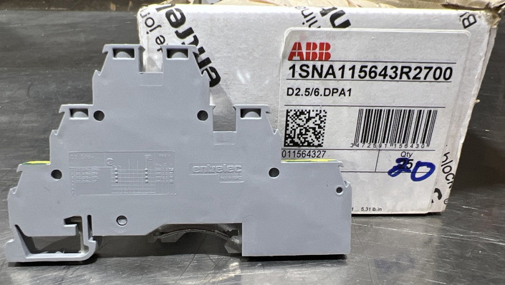 ENTRELEC Terminal Blocks D2.5/6.Dpa1Mfr # 1SNA115643R2700 20 Count Nos Surplus