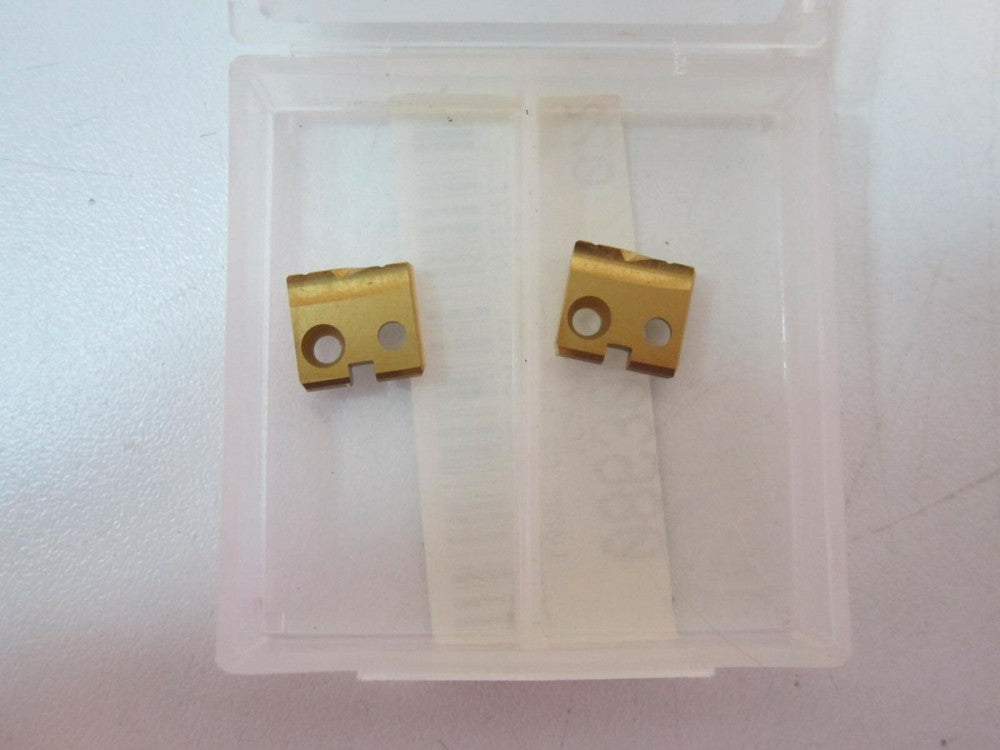 (2) Amec 1C2YT-10-FB Flat Bottom 10mm TiN Carbide Spade Drill Inserts