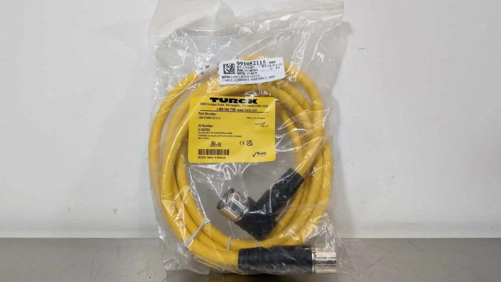 Turck CSM CKWM 12-11-3 Double Ended Cordset U-46764 M23 Straight Male and Angled