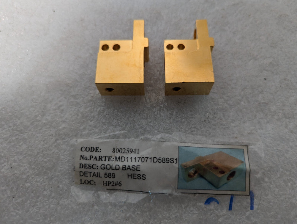 (2) Hess 589,  MD1117071D589S1, 80025941 Gold Base, Golden Industrial Plate