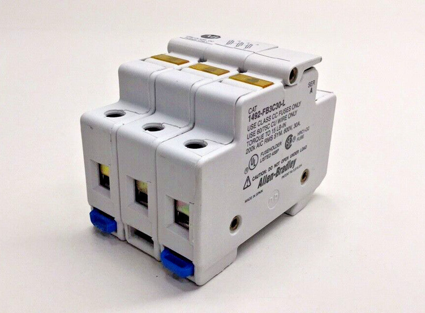 Allen Bradley 1492-FB3C30-L Used Fuse Holder Series A 30A 600V Class CC