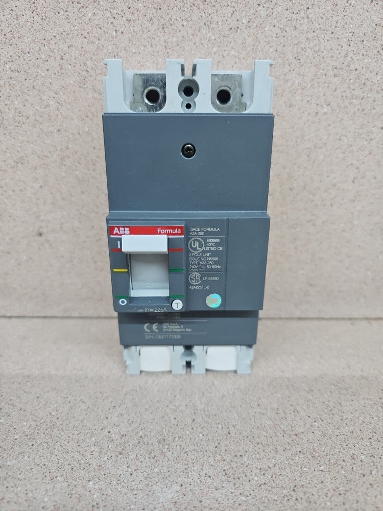 New no Box ABB SACE Formula A2A 250 2 Pole 225 A 240V Circuit Breaker A2A225L-2