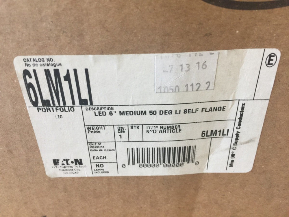 Portfolio 6LM1LI Medium Beam Reflector, 6" LED, Self Flanged Clear Finish 