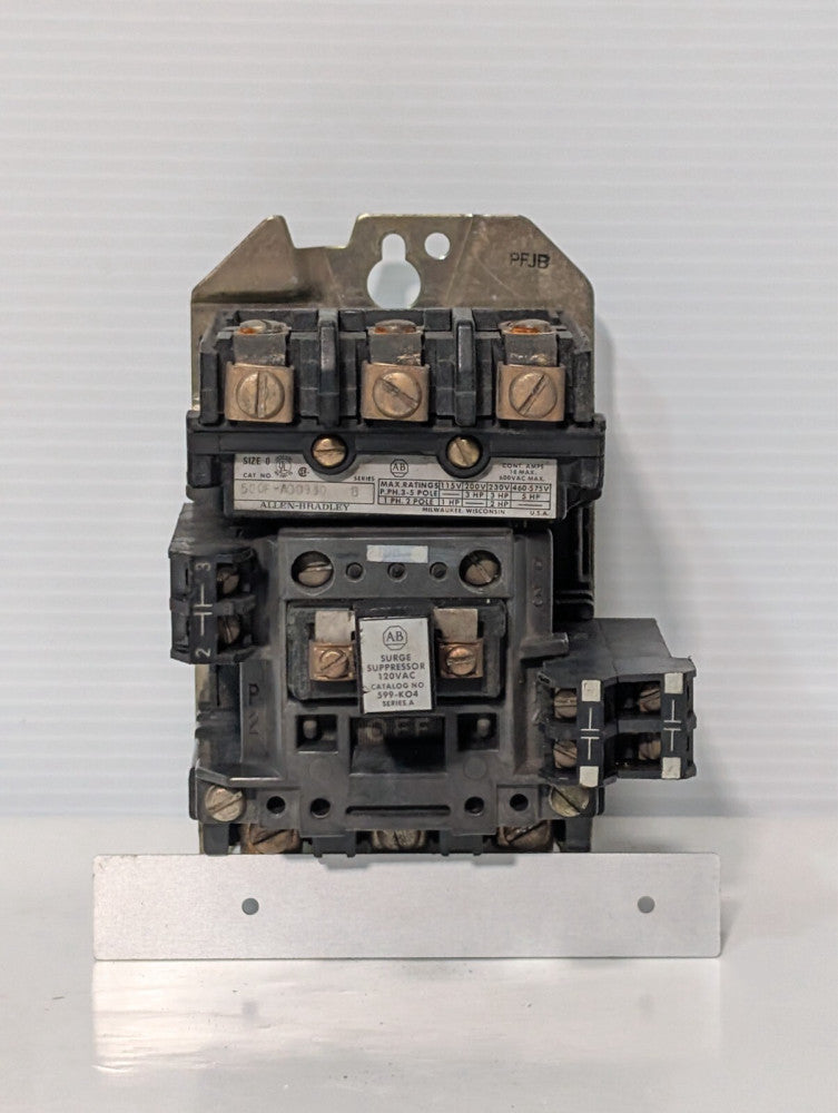 Allen-Bradley 500F-A0D930 Contactor Motor Starter, Series B, NEMA Size 0, 1 PH