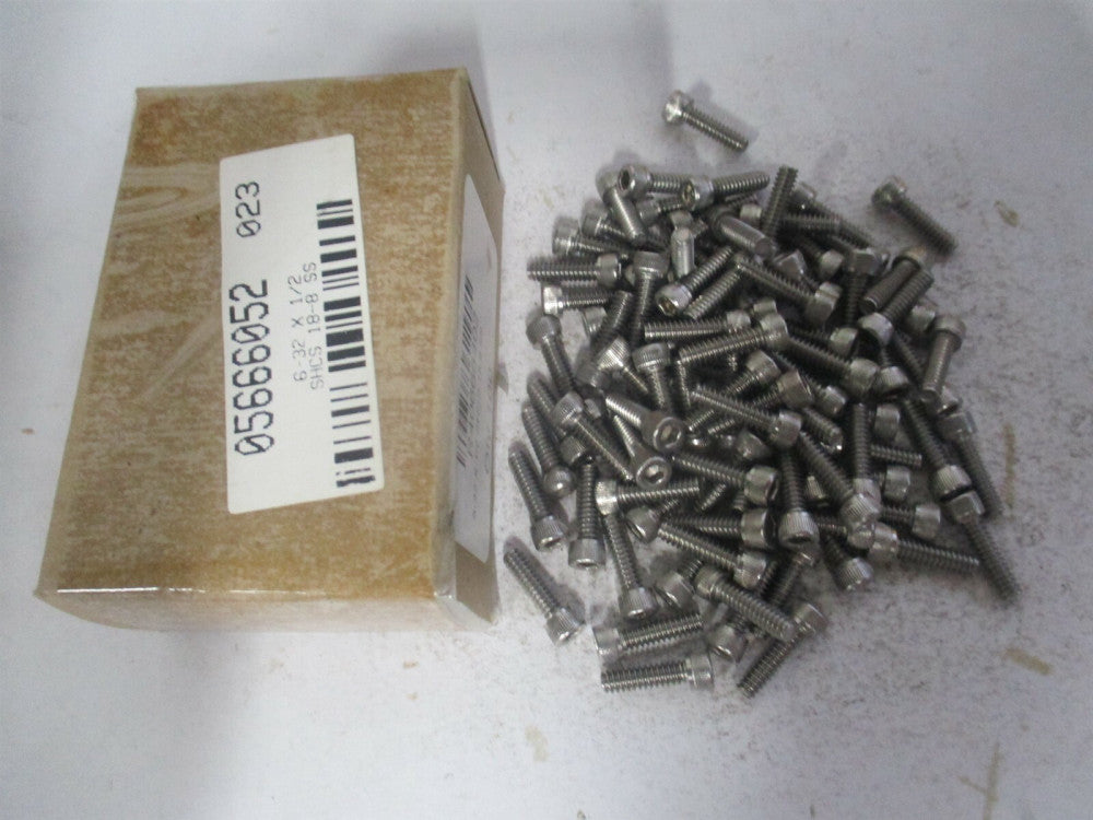 (R40666402) #6-32 UNC 18-8 Stainless Steel Hex Socket Cap Screw - Pack of 100 