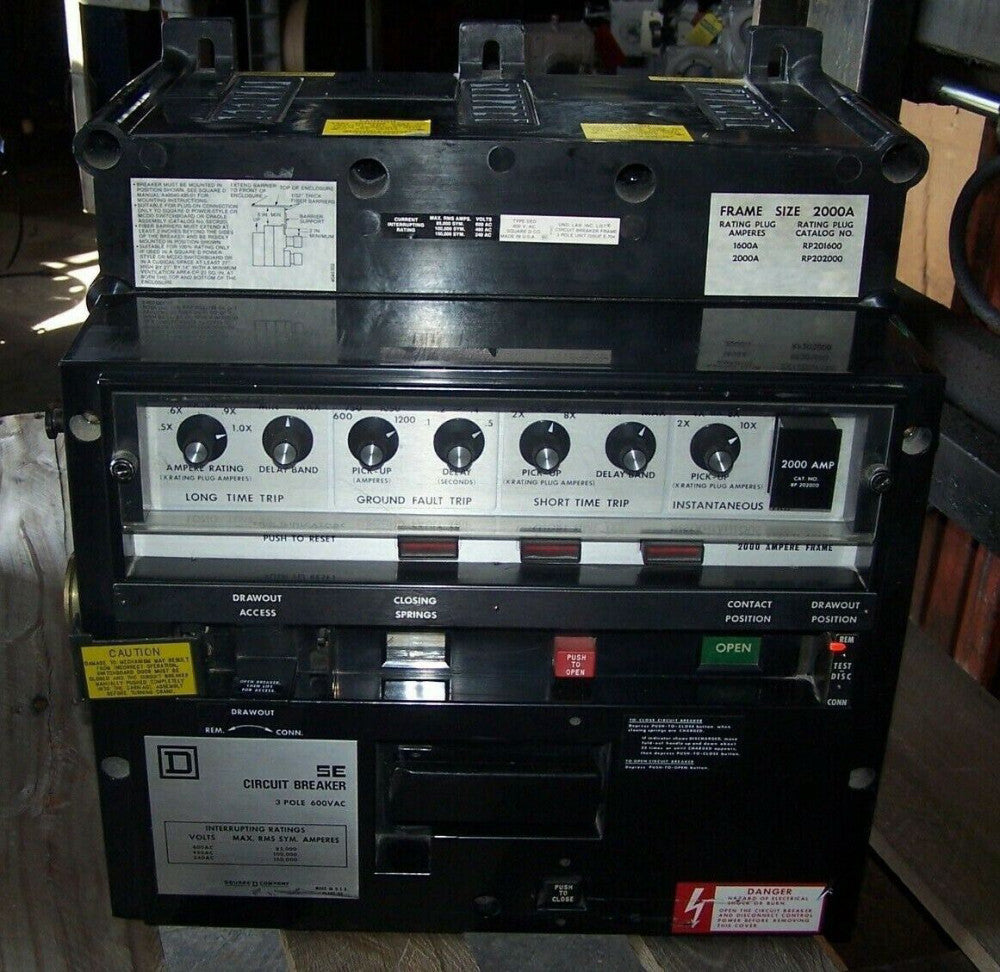 SQUARE D 2000 AMP ELECTRONIC TRIP CIRCUIT BREAKER LSIG RP202000 SED20S1A2 