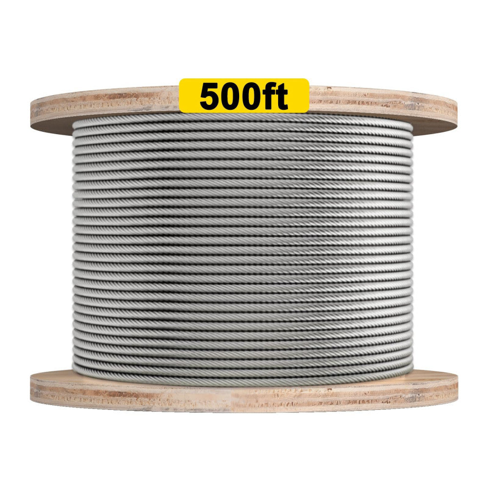 3/16 Wire Rope, 500Ft T316 Stainless Steel Cable 3/16 Inch, 7x19 Strands Brai...