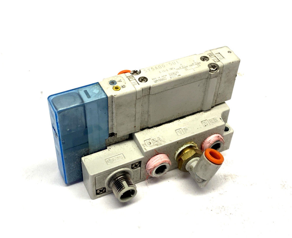 SMC SY5A00-5U1 Solenoid Valve & Base 1/4" NPT
