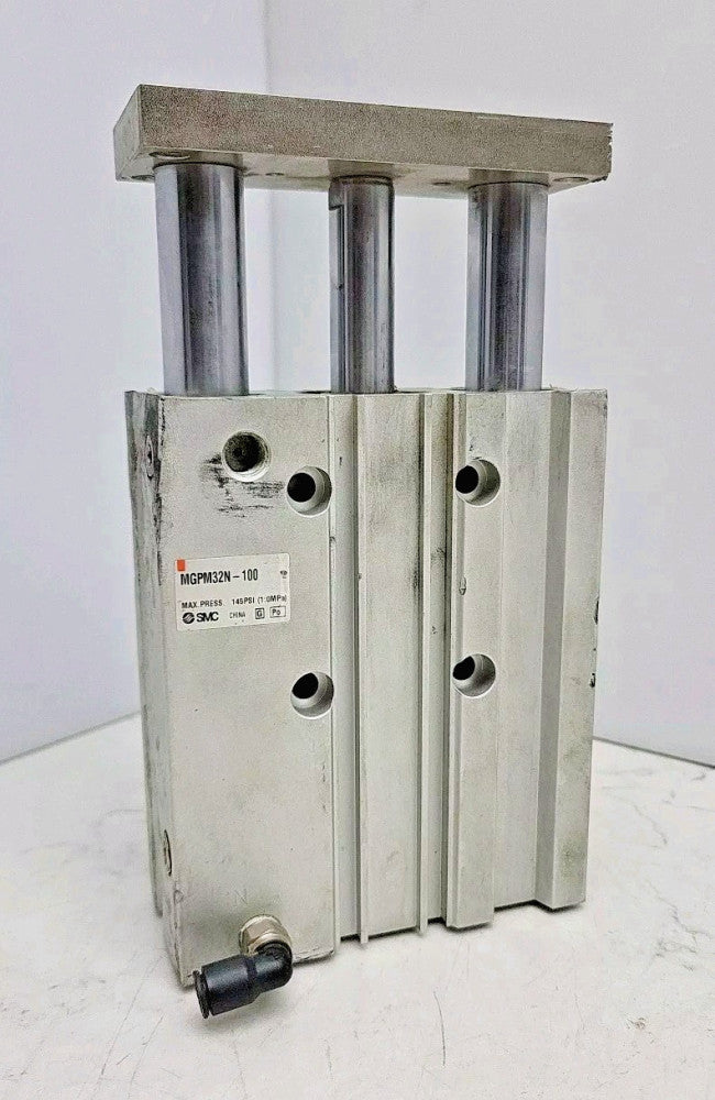 Smc MGPM32N-100 Compact Guide Cylinder 32mm Bore 100mm Stroke Used See Pictures