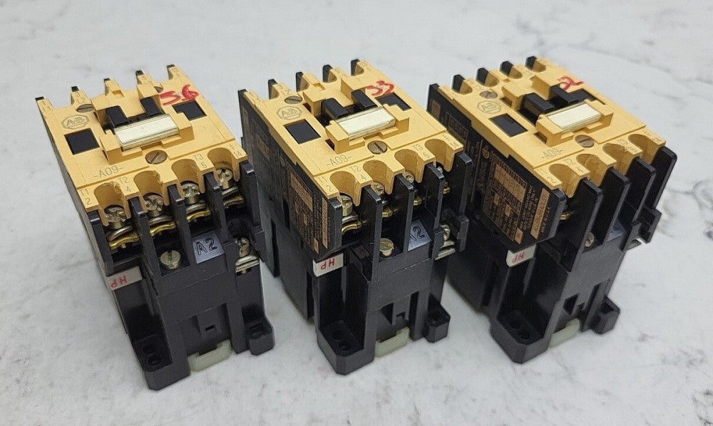 3 Pack Allen-Bradley 100-A09ND3 Contactor Control Series B 120 Vac Coil Used
