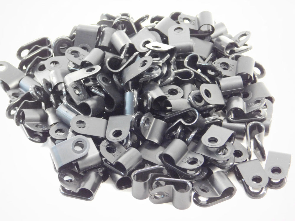 *Lot of 120* 1/4" Black Cable Clamp - NEW Surplus!
