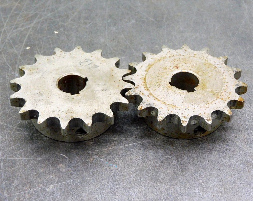 Martin 40B16 Roller Chain Sprocket #40 16 Teeth 5/8" Bore Lot of Two (2)