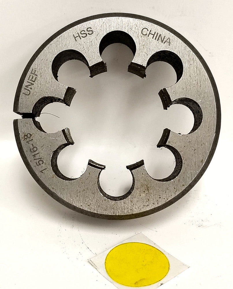 UNBRANDED 1-5/16"-18 THREADING ROUND DIE 2-1/2" OAD 3/4" WIDTH UNEF HSS