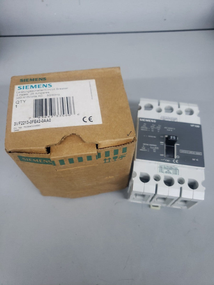 (1) New Old Stock! Siemens 3VF2213-0FE42-0AA0 3 pole 25 amp VF100