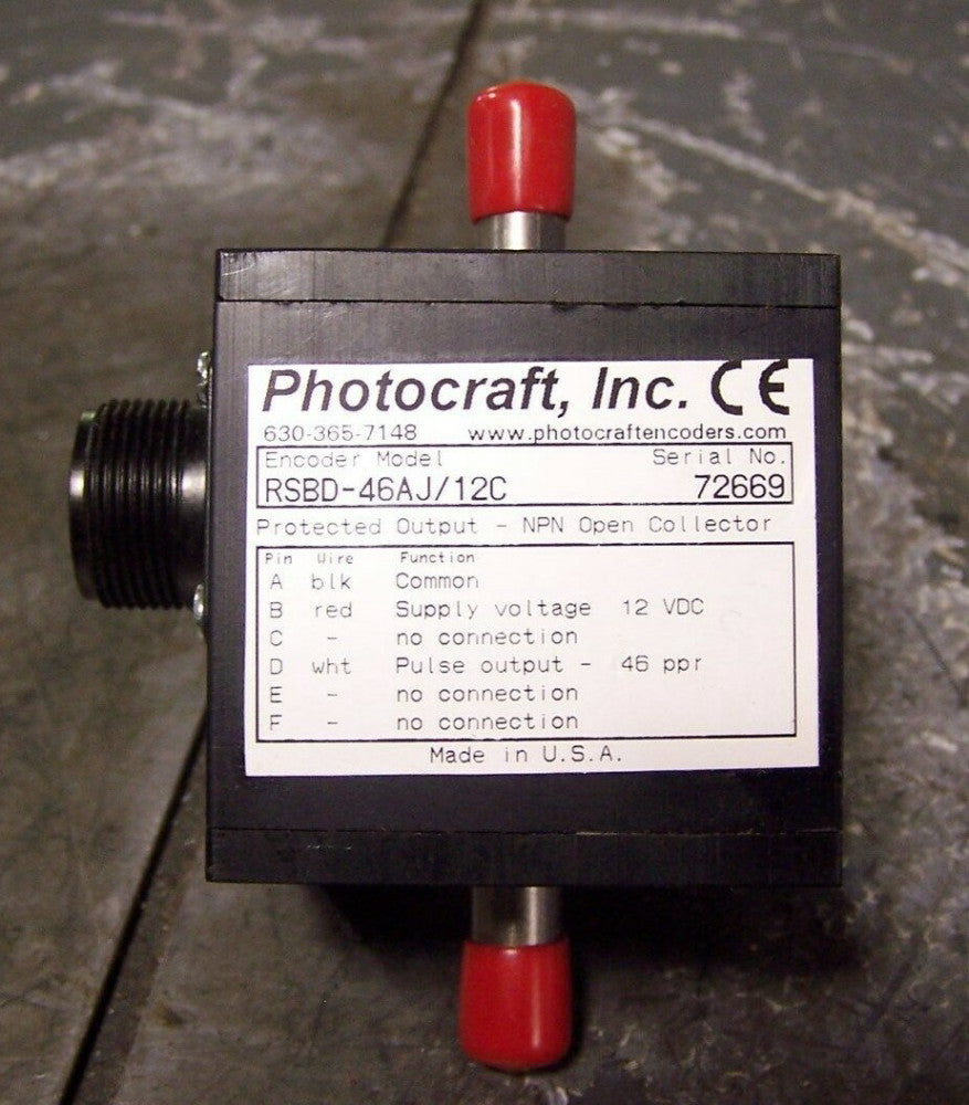 PHOTOCRAFT RSBD-46AJ/12C ENCODER DUAL SHAFT 3/4" 12 VDC 