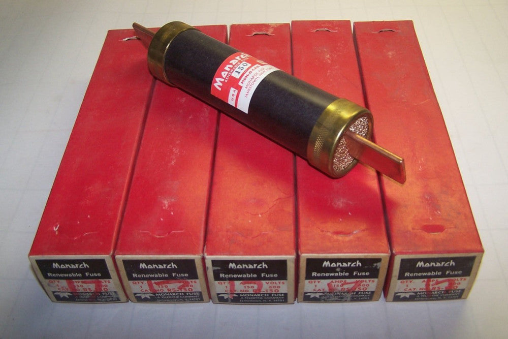 5) NEW MONARCH 150 AMP 600 VAC RENEWABLE FUSE RS-150  LOT OF 5