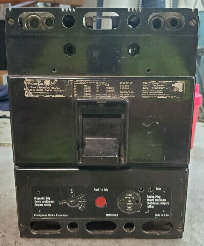 WESTINGHOUSE 300 AMP CIRCUIT BREAKER 600 VAC 2 POLE W/ 150A TRIP  LC2300F