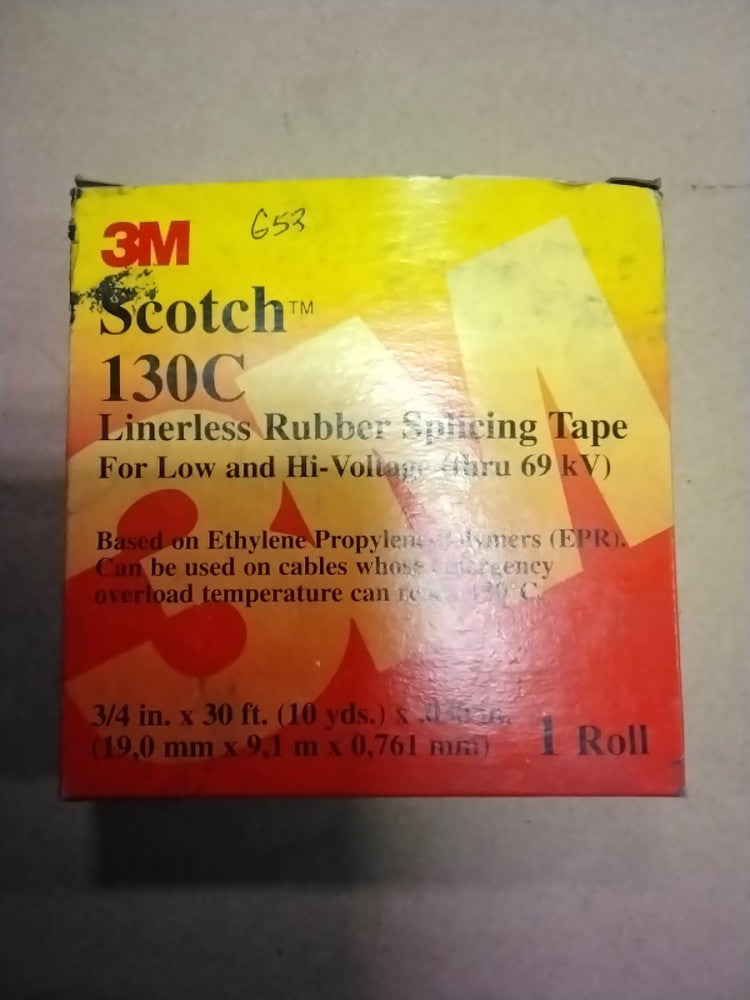 3M Scotch 130C Linerless Rubber Splicing Tape 3/4" X 30 ft (10 Yds) X .030"
