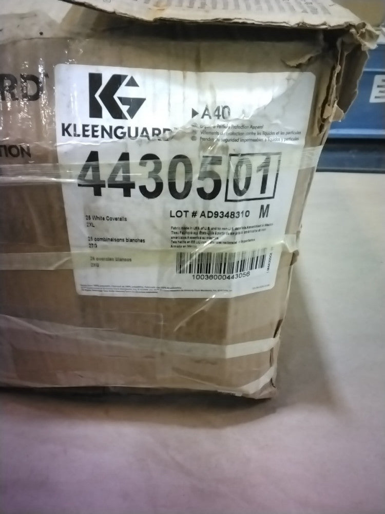(25 Pk) Kleenguard 44305 Coveralls, 2XL, White, A40, Zip Front, Non Hooded