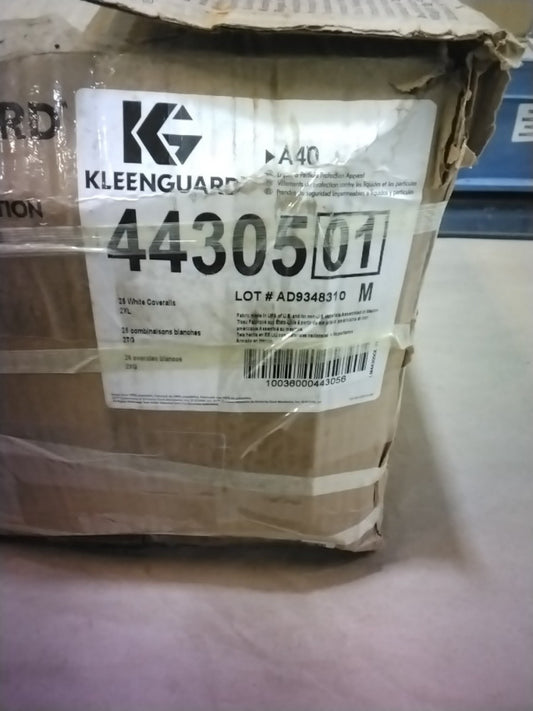 (25 Pk) Kleenguard 44305 Coveralls, 2XL, White, A40, Zip Front, Non Hooded