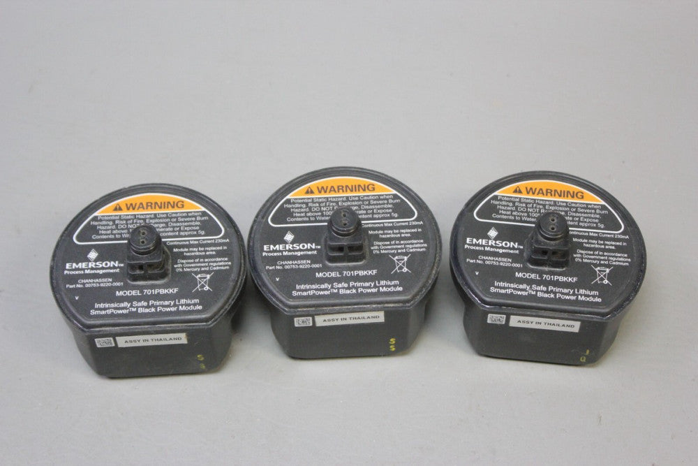 LOT OF 3 EMERSON LITHIUM SMARTPOWER BLACK POWER PACK MODULES  701PBKKF