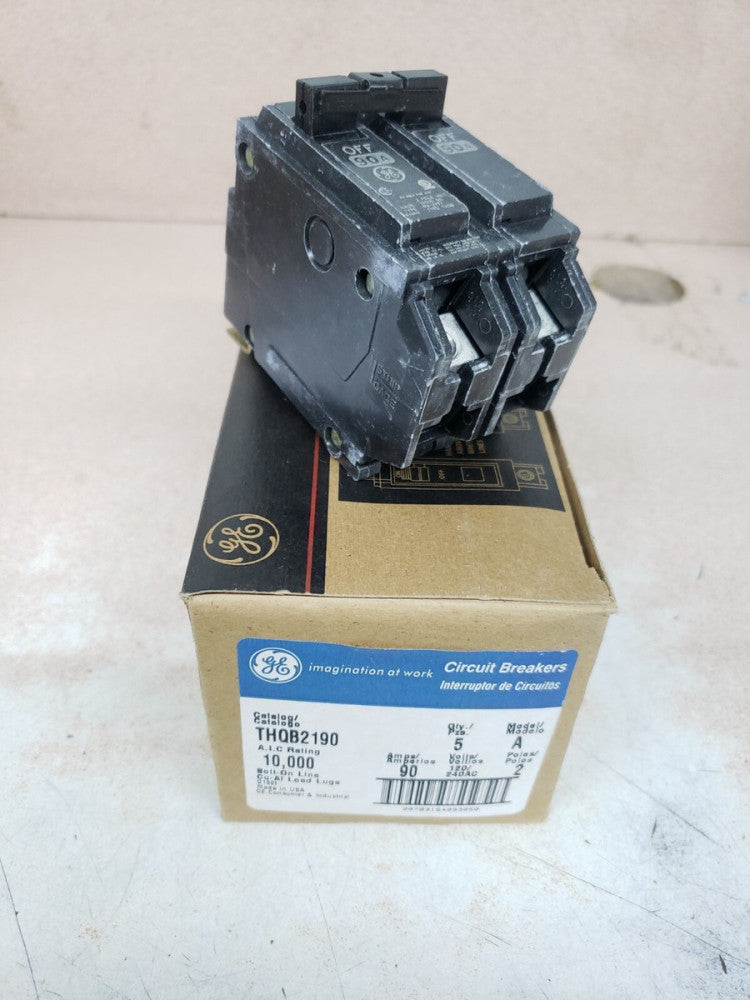 1 NEW GE, THQB2190  BOLT ON, 2P, 90A, CIRCUIT BREAKER, NEW!!