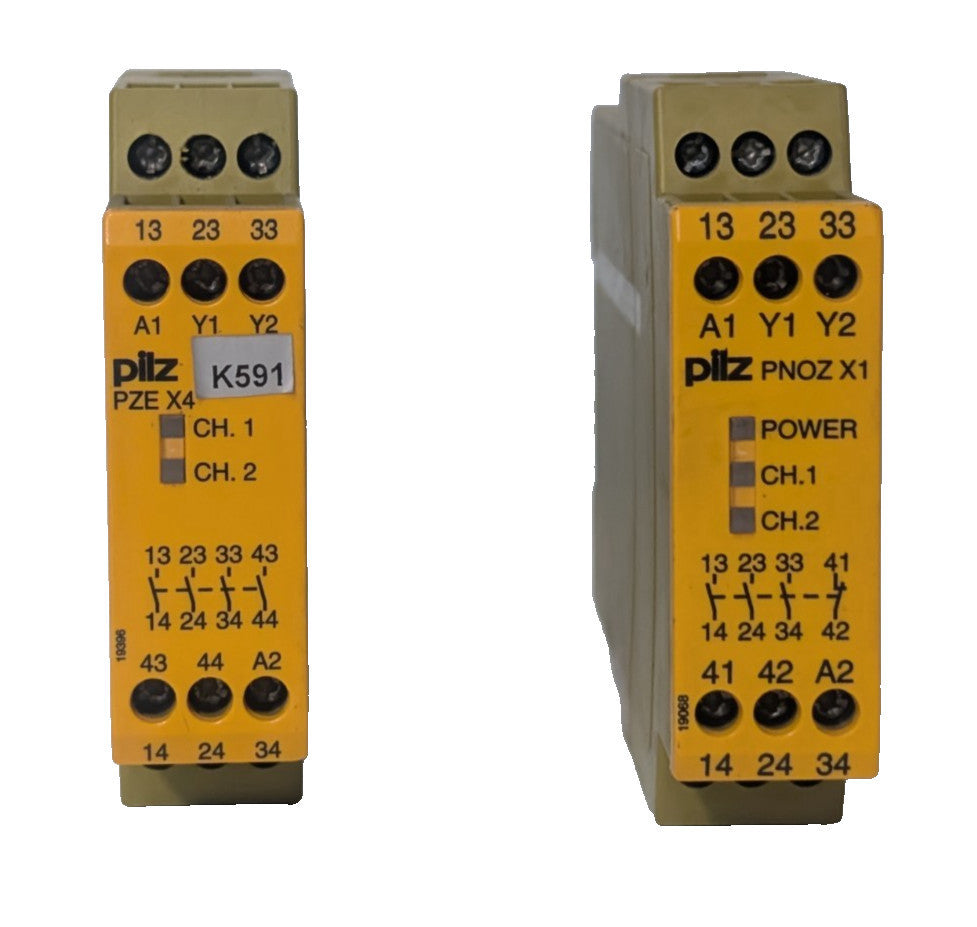 Lot of 2: Pilz PZE X4 Industrial Safety Contact Relays, 24VDC, Made in France