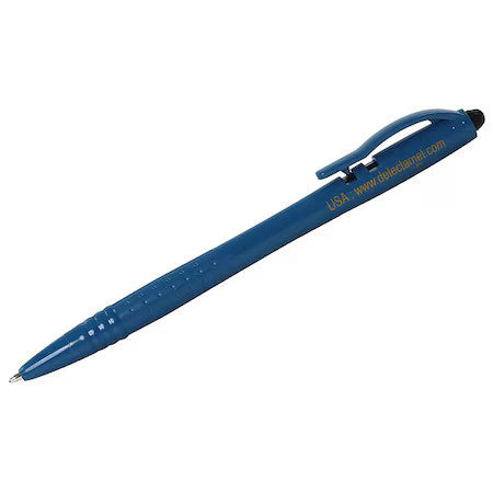 Detectamet 125-P01-I02 Economy Retractable Pen,Black Ink,W/Clip,Pk50