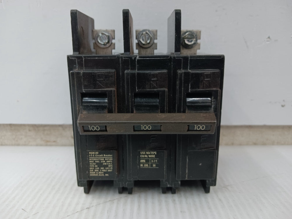 ITE 100 Amp Bolt-On Circuit Breaker 3 Pole 240 VAC 10kA BQ3B100