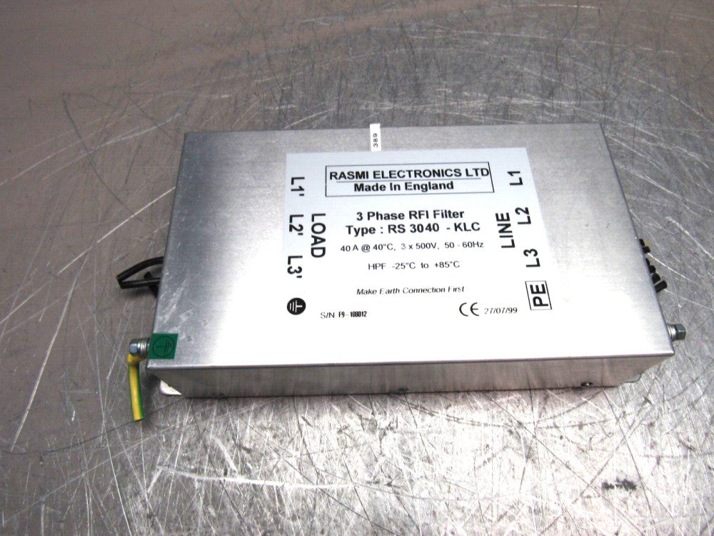 RASMI ELECTRONICS RS 3040 - KLC 3 PHASE RFI FILTER XLNT USED TAKEOUT !!