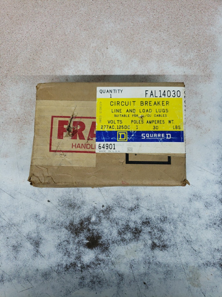 FAL14030 CIRCUIT BREAKER 30A 1P 277V 125V 50/60HZ Square D NEW OLD STOCK
