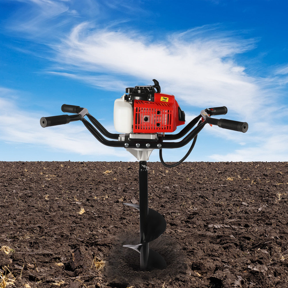 3HP 2 Stroke Gas Power Post Hole Digger Honda Engine 63cc with 8inch Auger Bit