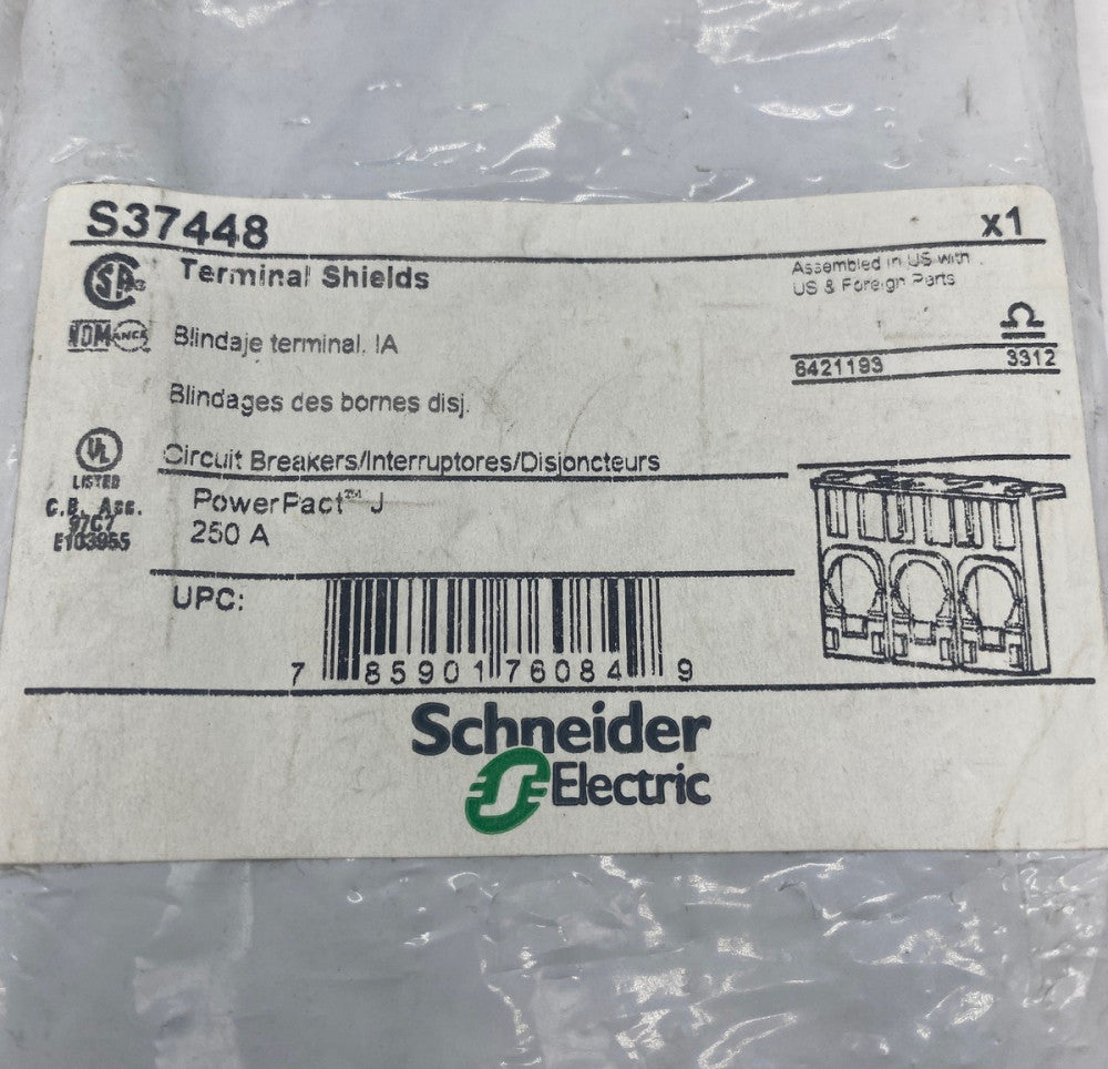 NEW Schneider Electric S37448 Circuit Breaker Shields Use with PowerPact J 