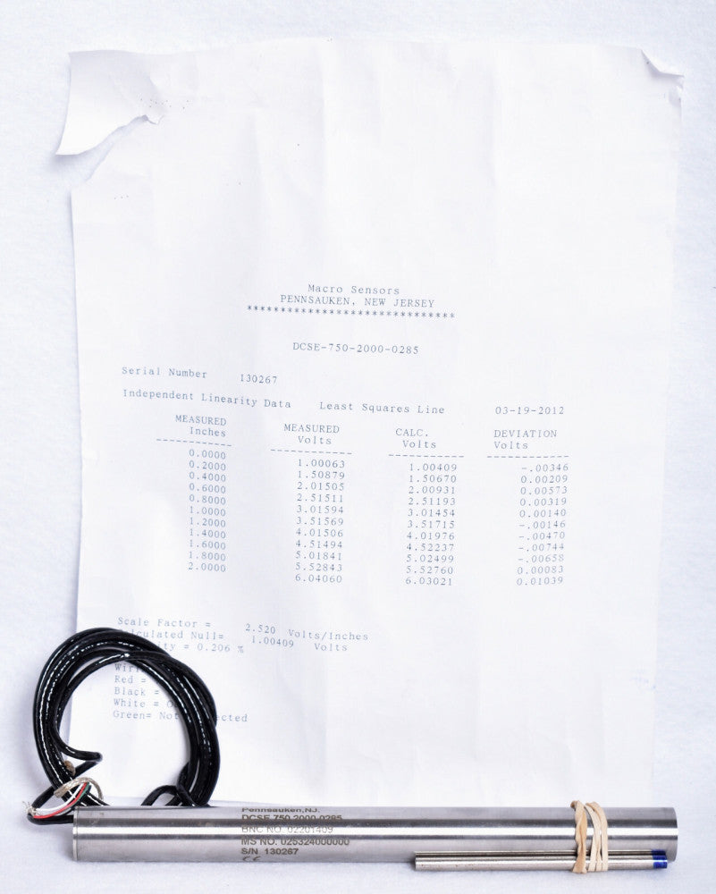 Macro Sensors Steam Turbine Sensor  DCSE-750-2000-0285