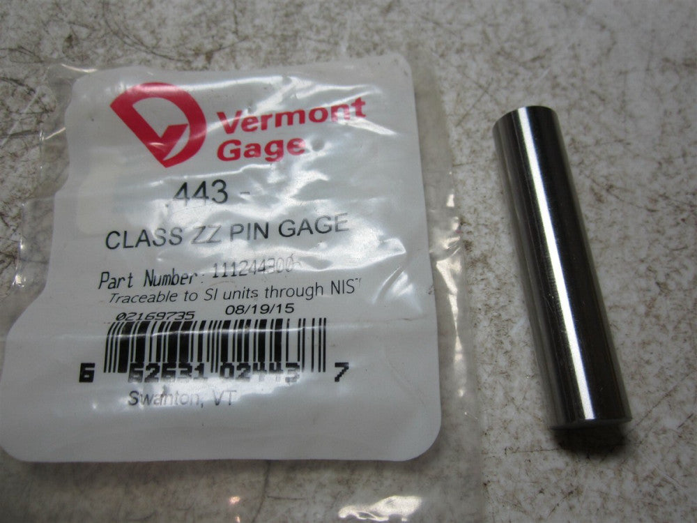 Vermont Gage (111244300) 0.443 Diam Class ZZ Pin Gage