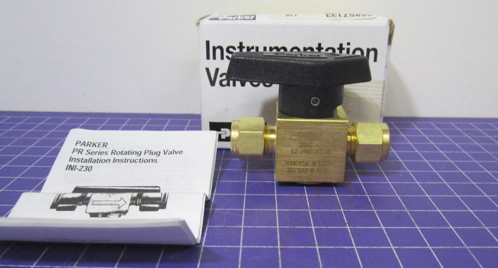 PARKER 3/8" Pipe, 3,000 psi WOG Brass Inline One Way Instrumentation Plug Valve