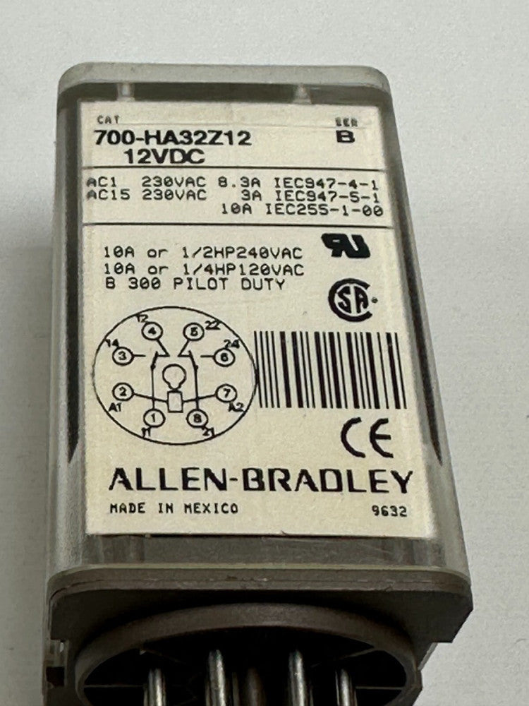 Allen-Bradley 700-HA32Z12 Series B 12VDC Relay 10A - New Old Stock Fast Ship