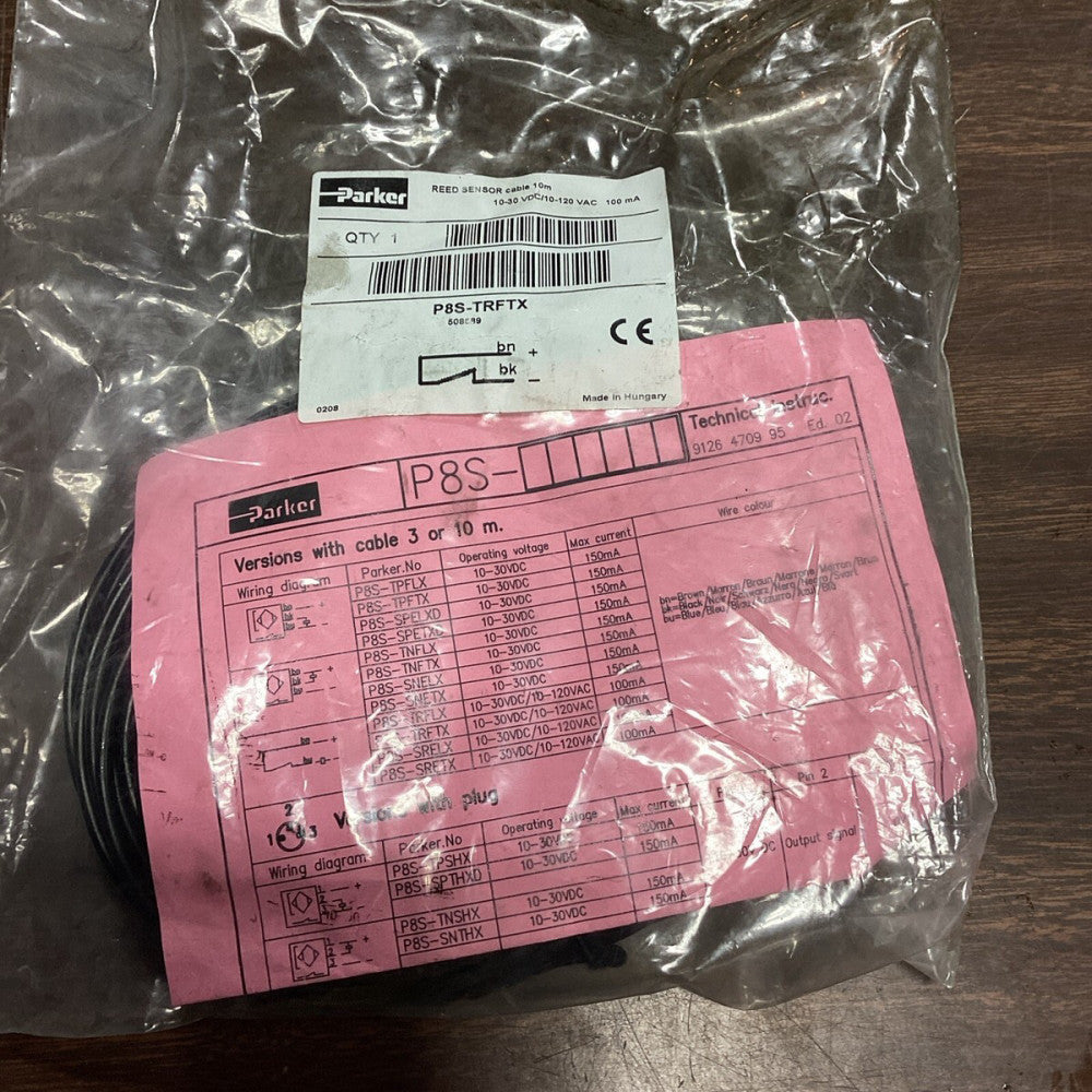 NEW IN BAG PARKER P8S-TRFLX REED SENSOR 508588, 10M CABLE F24