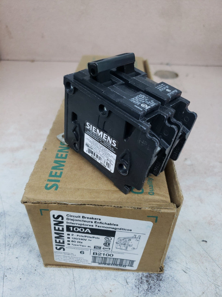 1- New Circuit Breaker Siemens B2100 100 Amp 2 Pole 120/240V Bolt On