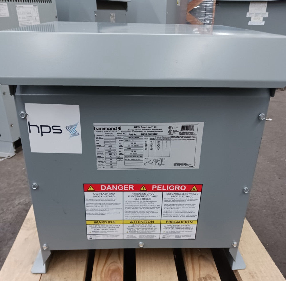 New Hammond 15 Kva Step Up Transformer 208 Lv to 480y/277 Hv 3 Phase SG3a0015BK