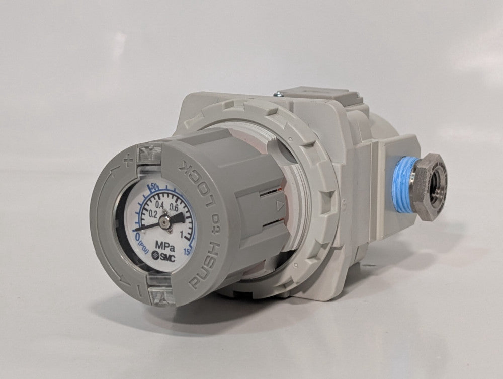 SMC ARG40-NO4G1-NZ-B Pneumatic Regulator w/ Built In Pressure Gauge 7-125 PSI